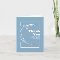 Remerciement de mariage minimaliste bleu poussiére