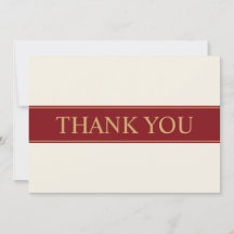 Remerciement de mariage minimaliste rouge et or
