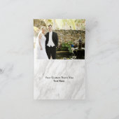 Carte De Remerciements Remerciement de mariage moderne en marbre blanc et (Intérieur)