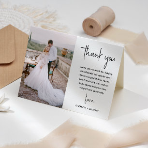 Carte De Remerciements Remerciement de mariage moderne minimaliste 2 phot