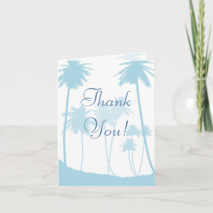 Carte De Remerciements Remerciement de mariage Palmier Tropical Bleu