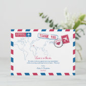 Carte De Remerciements Remerciement de mariage par avion Grèce (Debout devant)