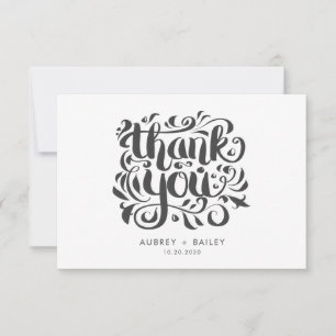 Carte De Remerciements Remerciement de mariage personnalisé en calligraph
