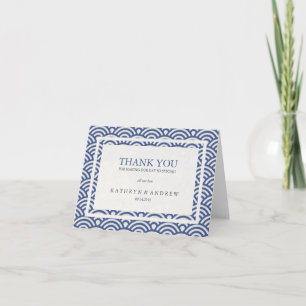 Carte De Remerciements Remerciement de mariage personnalisé Seigaiha japo