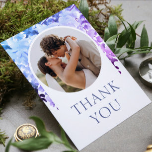 Carte De Remerciements Remerciement de mariage photo aquarelle florale