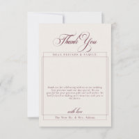 Remerciement de mariage photo calligraphie ivoire 