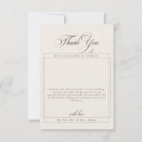 Remerciement de mariage photo calligraphie ivoire 