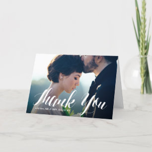 Carte De Remerciements Remerciement de mariage photo calligraphie moderne