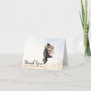 Carte De Remerciements Remerciement de mariage photo élégamment écrit N