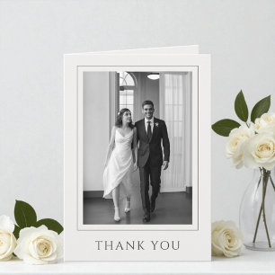 Carte De Remerciements Remerciement de mariage photo minimaliste moderne
