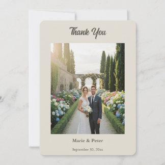 Carte De Remerciements Remerciement de mariage photo Warm Neutral 2