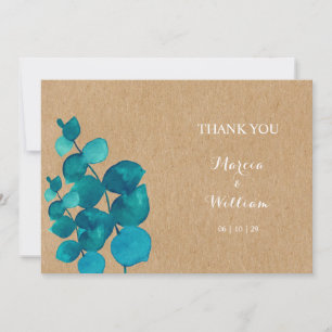 Carte De Remerciements Remerciement de mariage rustique en bois d'eucalyp