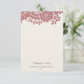 Carte De Remerciements Remerciement de mariage rustique en dentelle de Bo (Debout devant)