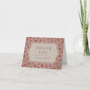 Carte De Remerciements Remerciement de mariage rustique Kraft rouge