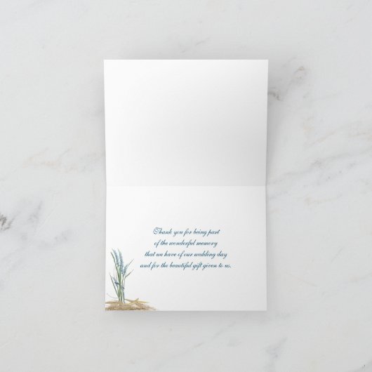 Carte De Remerciements remerciement de mariage sur la plage (Intérieur)