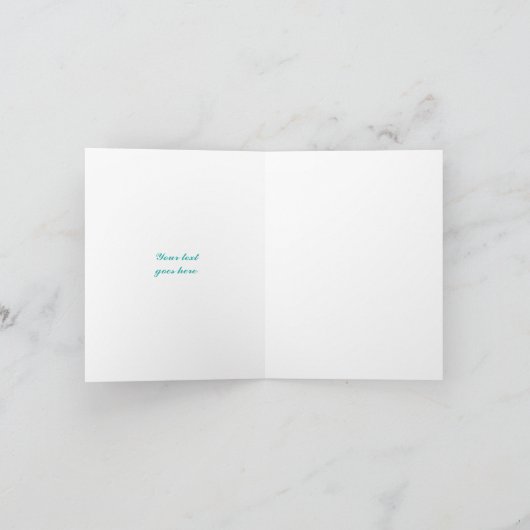 Carte De Remerciements Remerciement de mariage vert clair hippocampe blan (Intérieur)