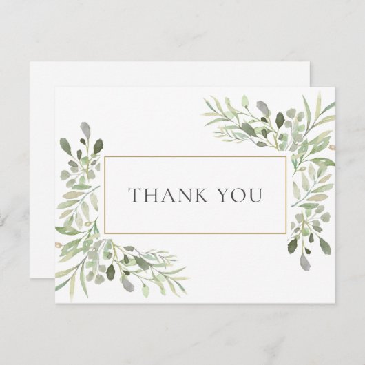 Carte De Remerciements Remerciement de papeterie commerciale moderne aqua (Devant / Derrière)