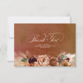 Carte De Remerciements Remerciement de petit mariage bohème floral en ter (Devant)