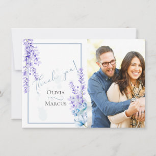 Carte De Remerciements Remerciement de photo de mariage Aquarelle lavan