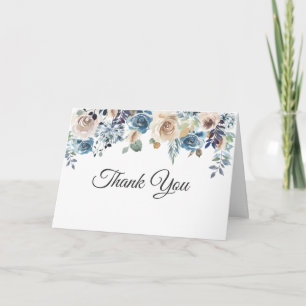 Carte De Remerciements Remerciement de photo de mariage Bouquet Floral Ch