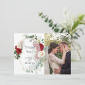 Carte De Remerciements Remerciement de photo de mariage | Cadre élégant a (Debout devant)