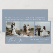 Carte De Remerciements Remerciement de photo de mariage élégant avec vein (Devant / Derrière)