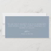 Carte De Remerciements Remerciement de photo de mariage élégant avec vein (Dos)