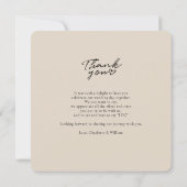 Carte De Remerciements Remerciement de photo de mariage élégant écrit à l (Dos)