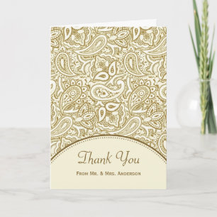 Carte De Remerciements Remerciement de photo de mariage Luxe Or Ivoire Pa