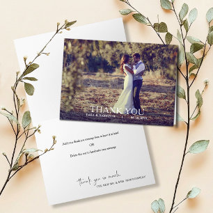 Carte De Remerciements Remerciement de photo de mariage simple moderne