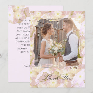 Carte De Remerciements Remerciement de photo florale estivale pastel