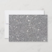 Carte De Remerciements Remerciement de Quinceañera Floral Pailleté Argent (Dos)