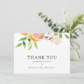 Carte De Remerciements Remerciement de Réception de Mariage Citron Rose (Debout devant)