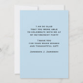 Carte De Remerciements Remerciement de retraite, Chemin de fer du Train J (Dos)