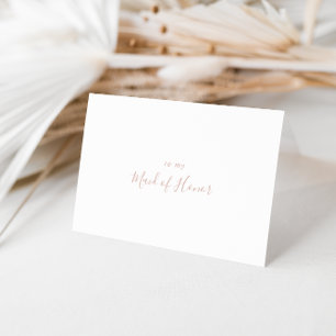 Carte De Remerciements Remerciement de Rose Gold Simple Minimaliste pour