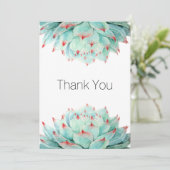 Carte De Remerciements Remerciement de Succulentes Aquarelle Moderne (Debout devant)