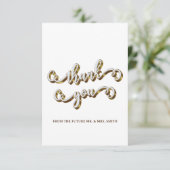 Carte De Remerciements Remerciement de typographie dorée moderne  (Debout devant)