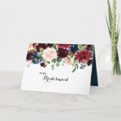 Carte De Remerciements Remerciement Demoiselle d'Honneur Automne Rustique (Devant)