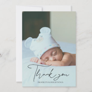 Carte De Remerciements Remerciement écrit à la main pour Baby Shower avec