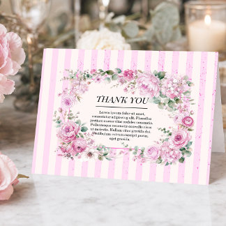 Carte De Remerciements Remerciement élégant à l'aquarelle de pivoine et d