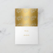 Carte De Remerciements Remerciement Élégant Broderie Or Argent Diamant Su (Intérieur)