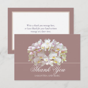Carte De Remerciements Remerciement Élégant Chic Mariage Fleur d'Orchidée