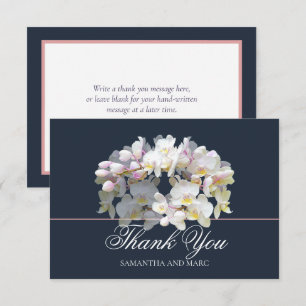 Carte De Remerciements Remerciement Élégant Chic Mariage Fleur d'Orchidée