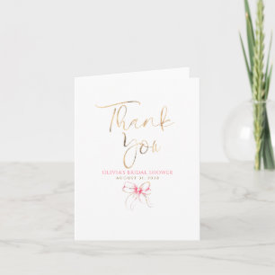 Carte De Remerciements Remerciement Élégant Chic Rose Mariage