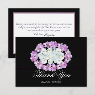 Carte De Remerciements Remerciement Élégant Crocus Rose Blanche pour Mari