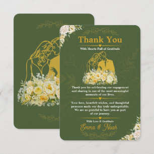 Carte De Remerciements Remerciement Élégant de Fiançailles à l'Olive Bota