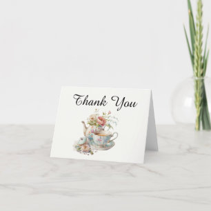 Carte De Remerciements Remerciement élégant de thé en aquarelle