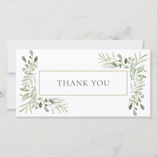 Carte De Remerciements Remerciement élégant de verdure d'eucalyptus (Devant)