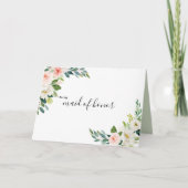 Carte De Remerciements Remerciement Élégant Floral de Demoiselle d'Honneu (Devant)