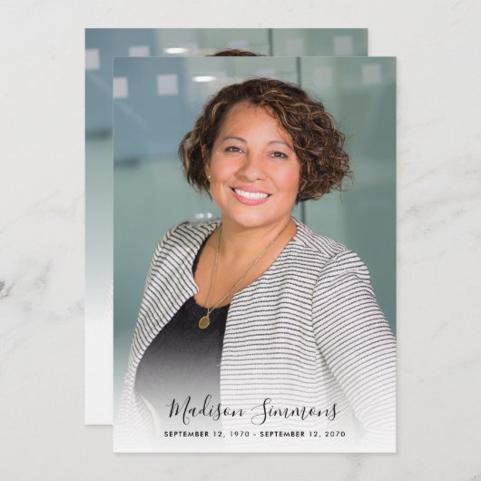 Carte De Remerciements Remerciement élégant Photo de funérailles Sympathi (Devant / Derrière)